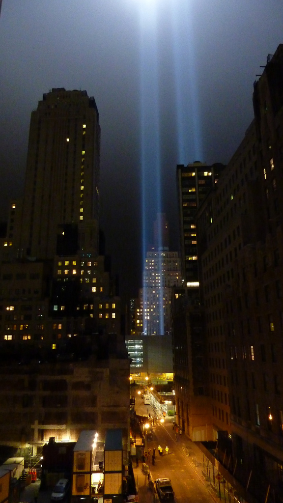 torri gemelle luminose